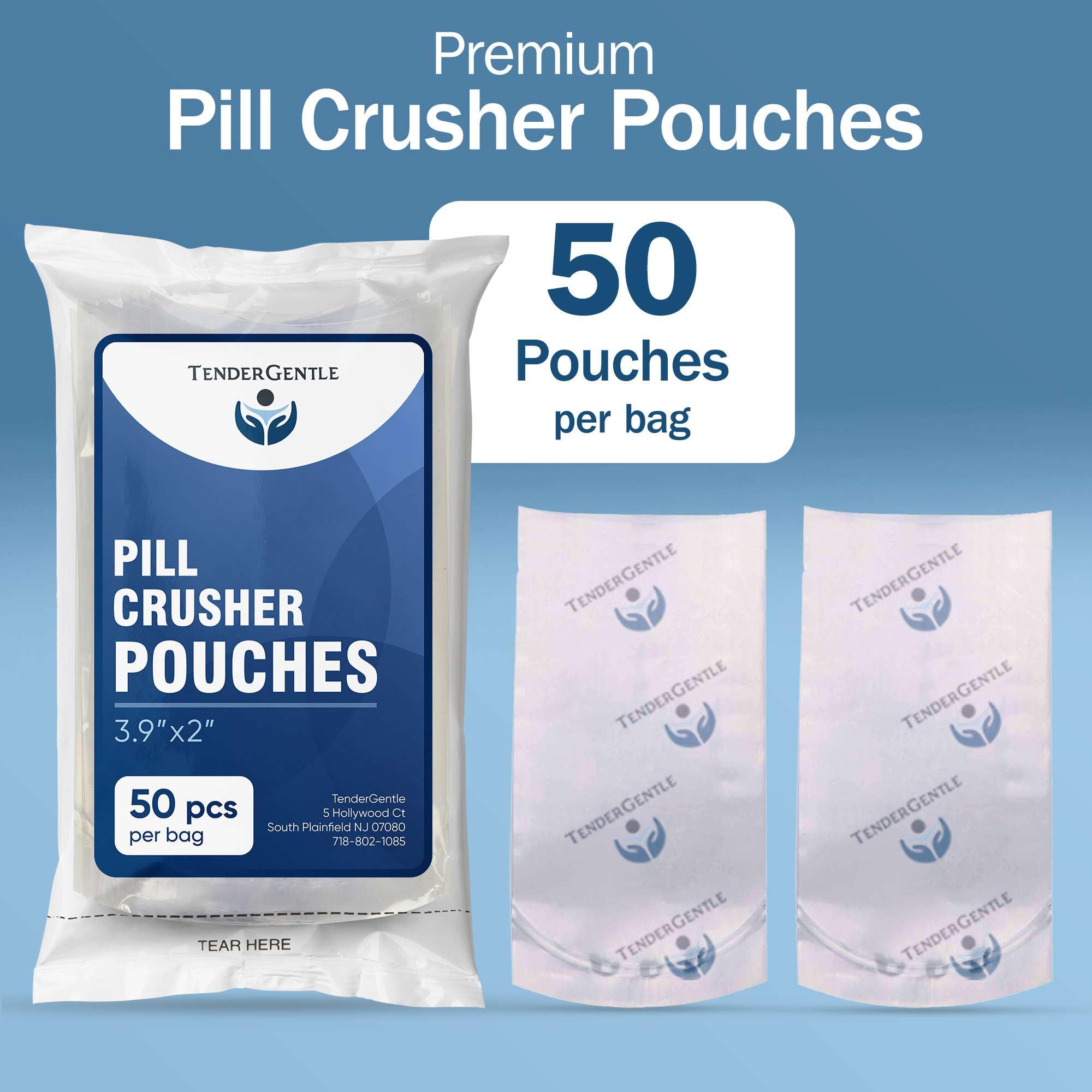TenderGentle bolsas para triturar pastillas, uso doméstico práctico.