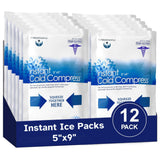TenderGentle compresas frio instantaneas en tamaño 5x9 para alivio temporal de lesiones