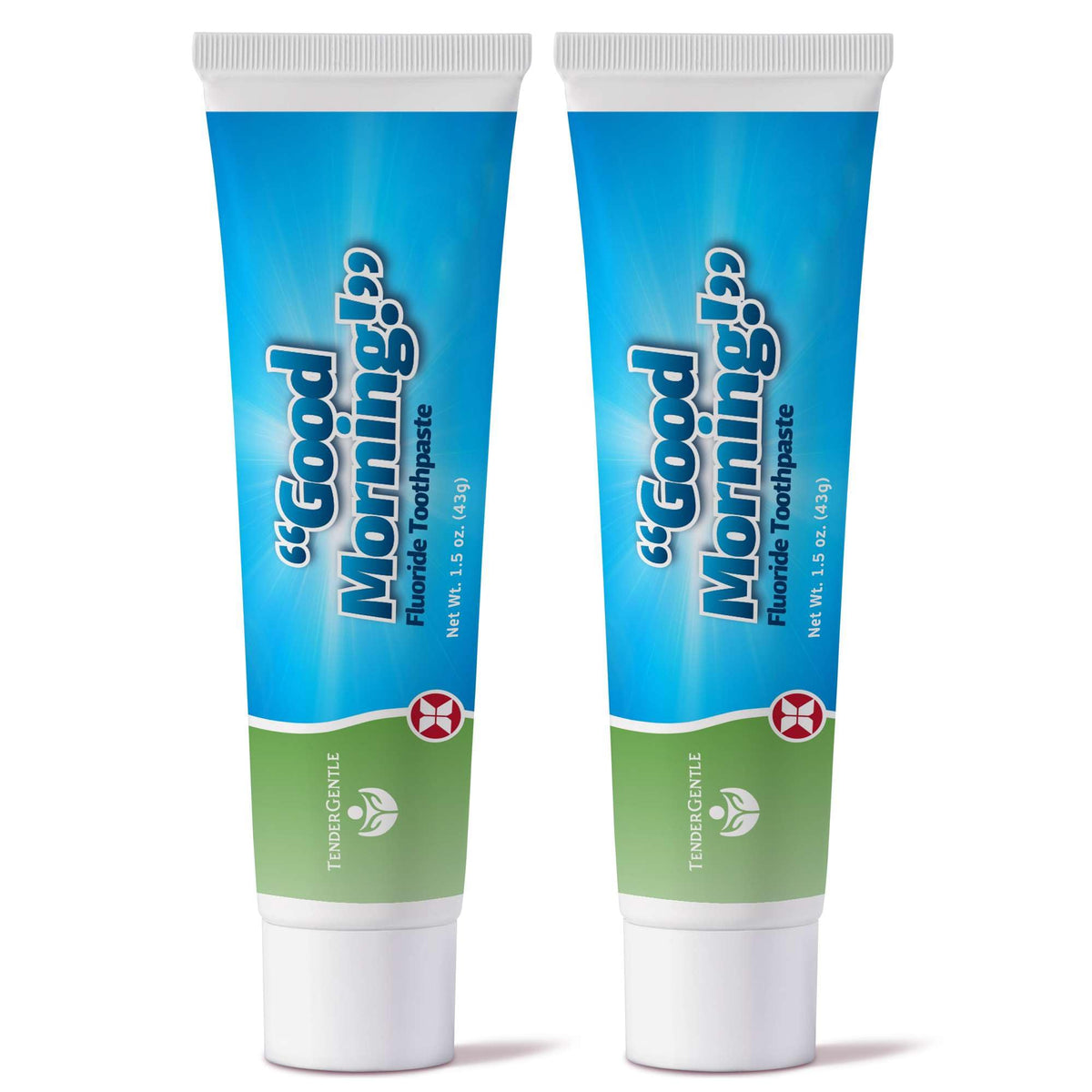 TenderGentle pasta dental fluorada, enfoque en tubo de 42 g para uso diario.