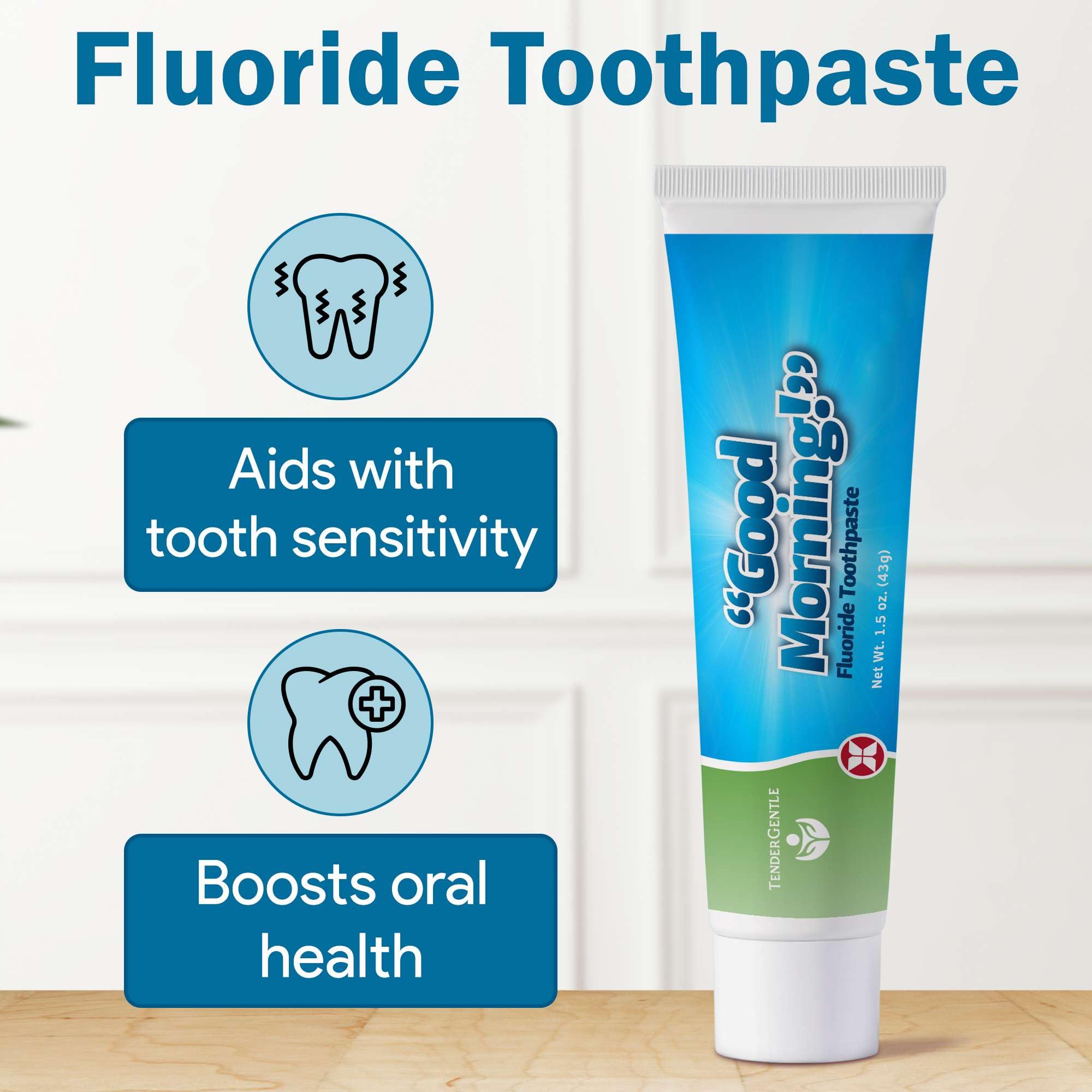 TenderGentle pasta dental para ortodoncia, enfoque en frenos y sabor menta.