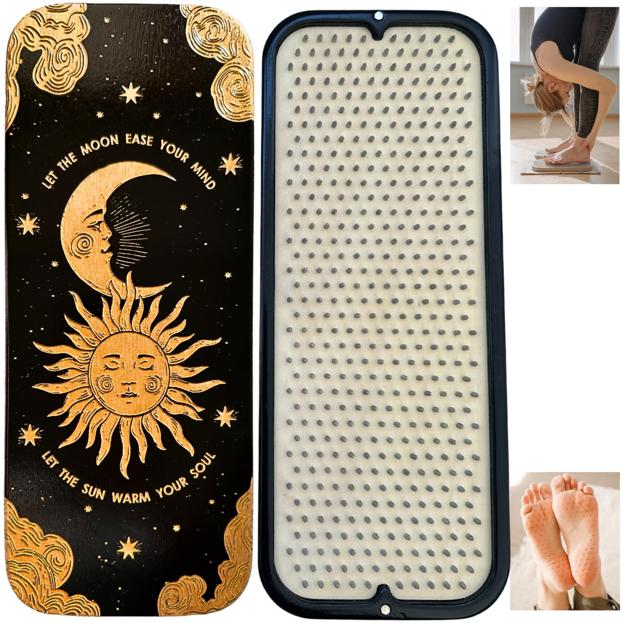 Tablero Sadhu de TENGRY con clavijas de aluminio hexagonales para equilibrio y concentración.