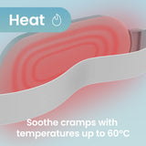 TensCare OVA Therma Belt tres modos de calor y masaje para confort.