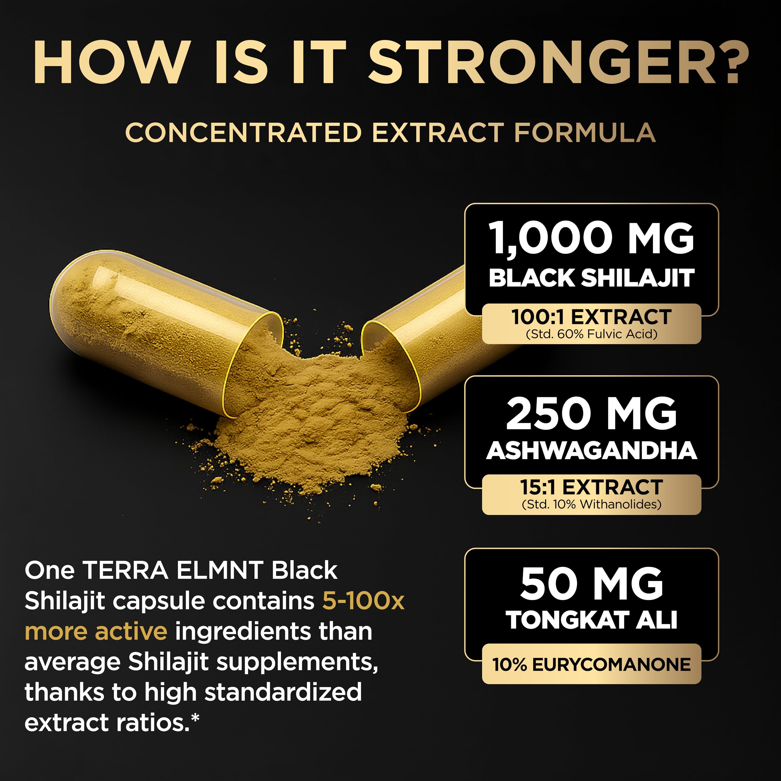Terra ELMNT con Ashwagandha y Tongkat Ali para rendimiento.