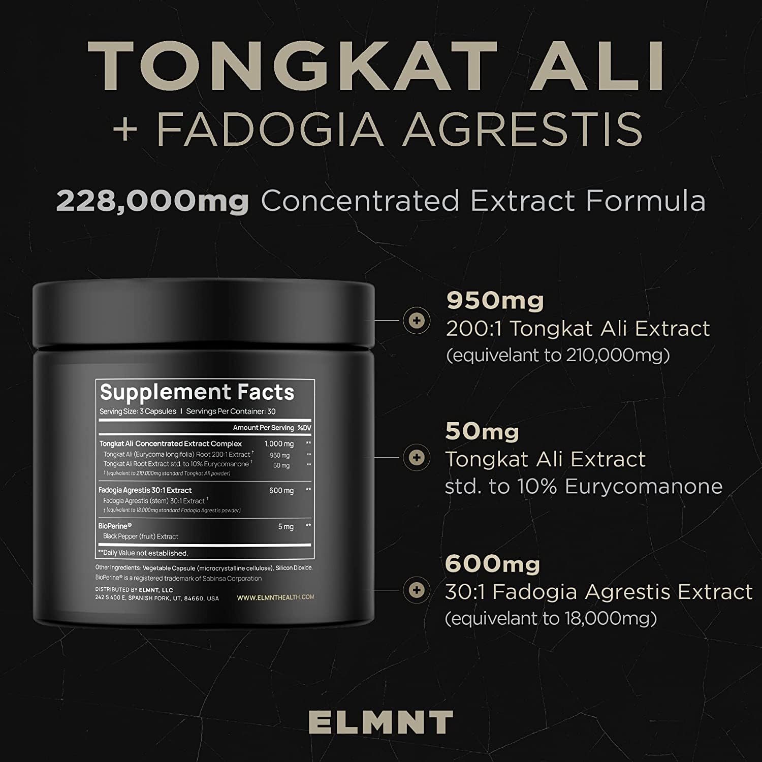 Terra ELMNT Bio-perine para absorción óptima y mejores resultados