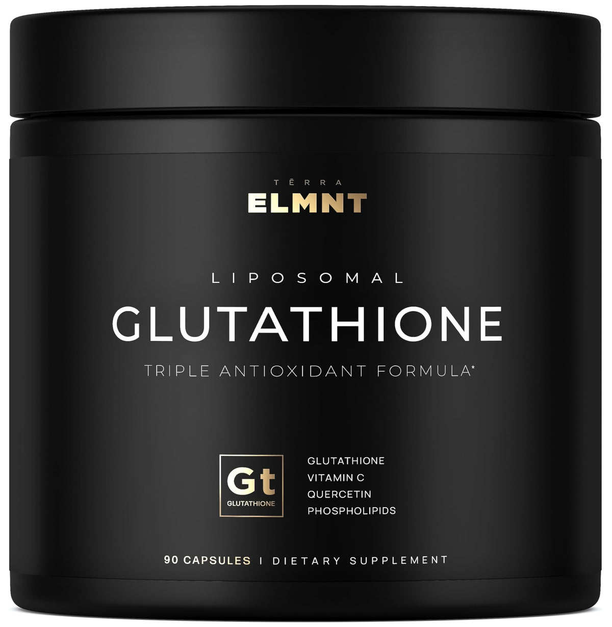 TERRA ELMNT: caja frontal con glutatión liposomal para uso diario.
