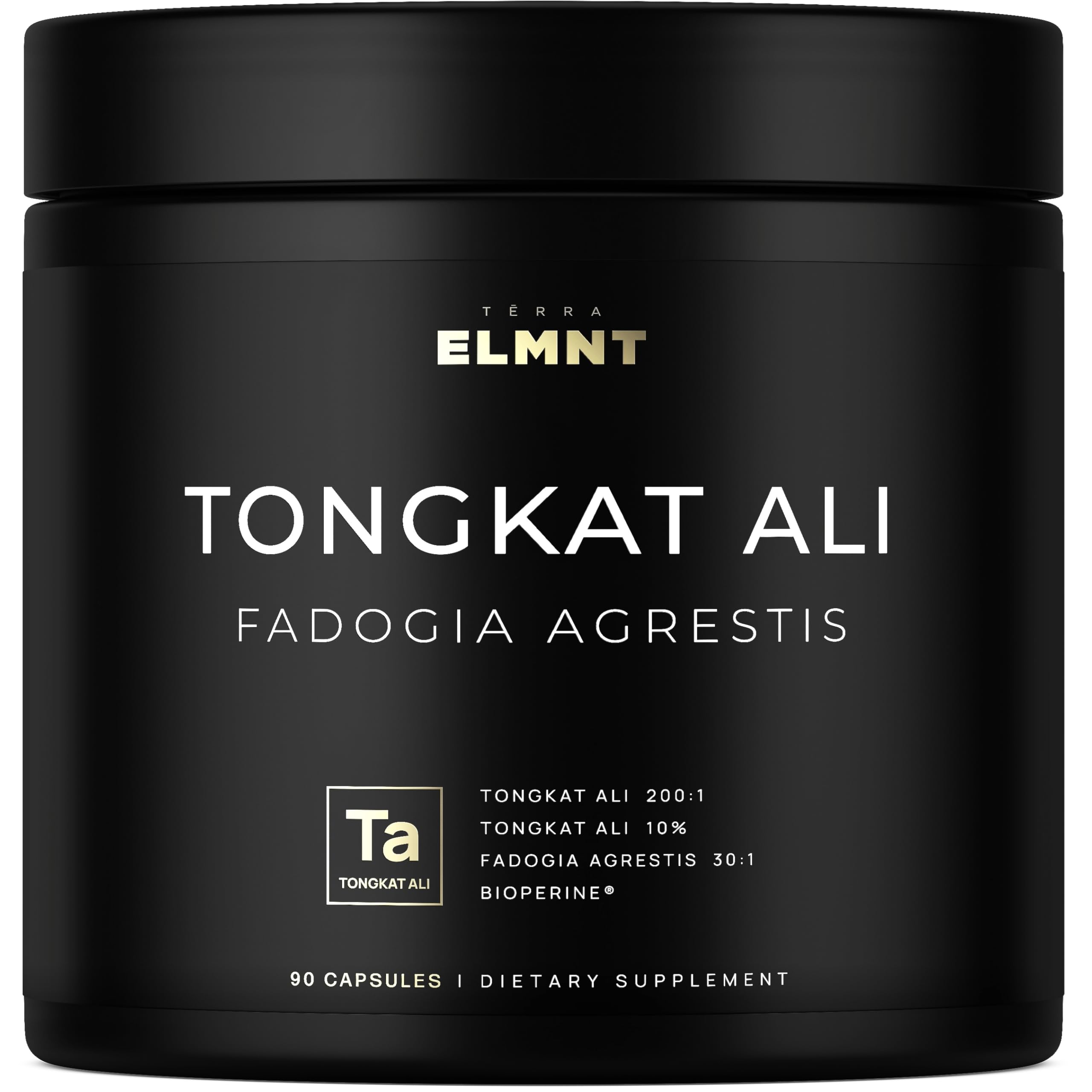 TERRA ELMNT Tongkat Ali 200x extracto con 10% Eurycomanona, energía potencial diaria