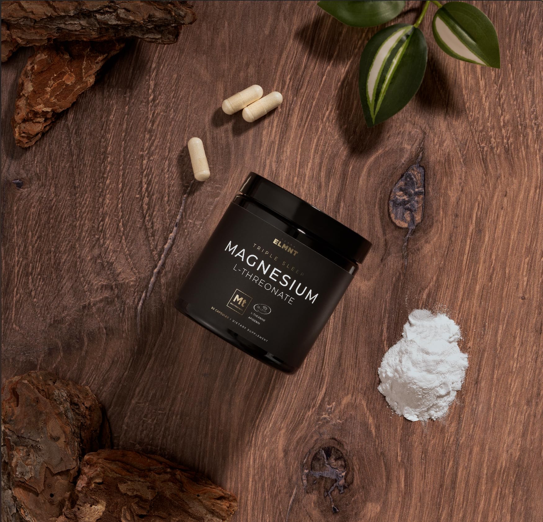 TERRA ELMNT Triple Sleep: etiqueta del producto con información de pureza.