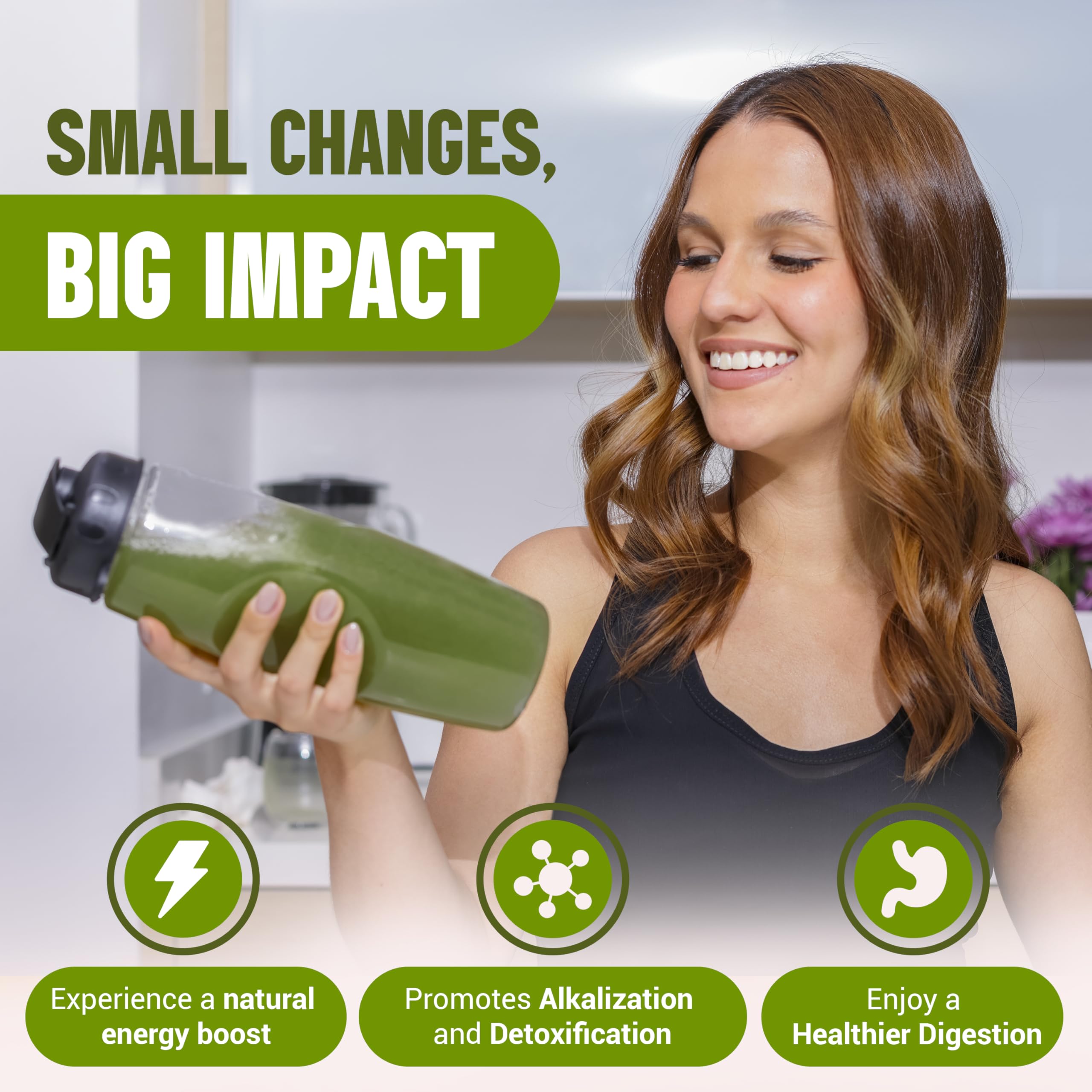 Terra Kai JUCE Green Superfood con prebióticos y probióticos para salud digestiva