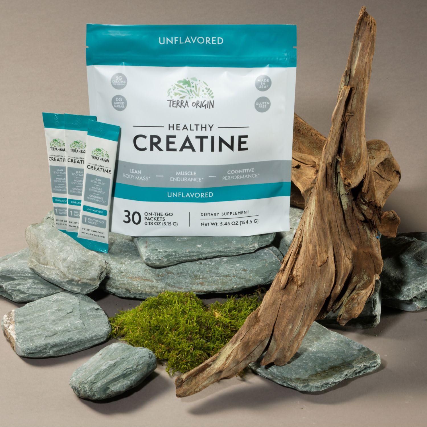 Terra Origin Creatina sin sabor, sin gluten y sin azúcar para tu dieta