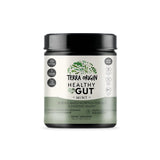 Terra Origin Healthy Gut polvo en envase para apoyo digestivo diario.