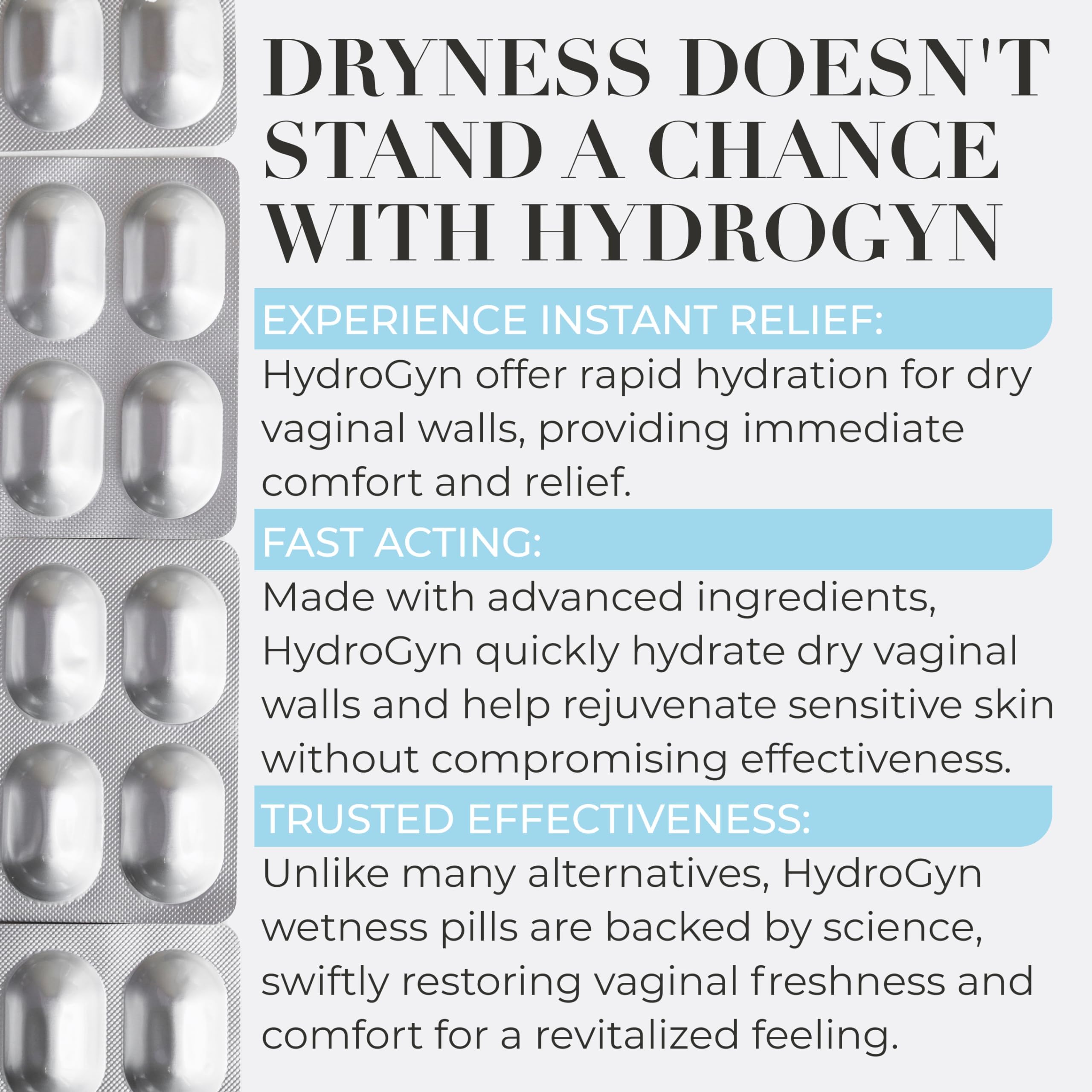 Terramed Hydro Gyn píldoras - uso diario para confort vaginal.