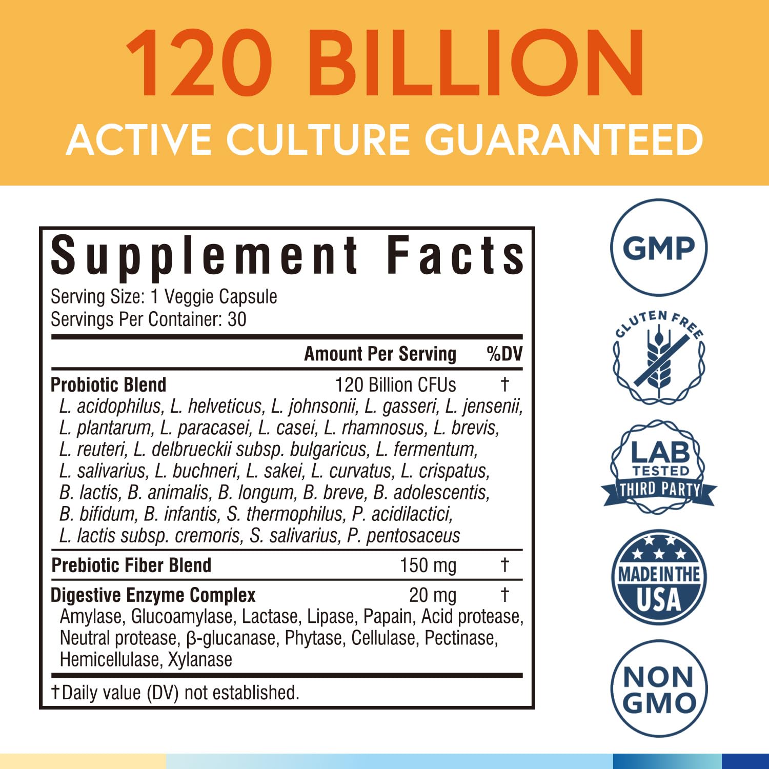 Terranics Probiotics etiqueta frontal muestra datos de producto confiables.