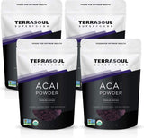 Terrasoul Acai Polvo Liofilizado 16 onzas pack4 para batidos y recetas antioxidantes