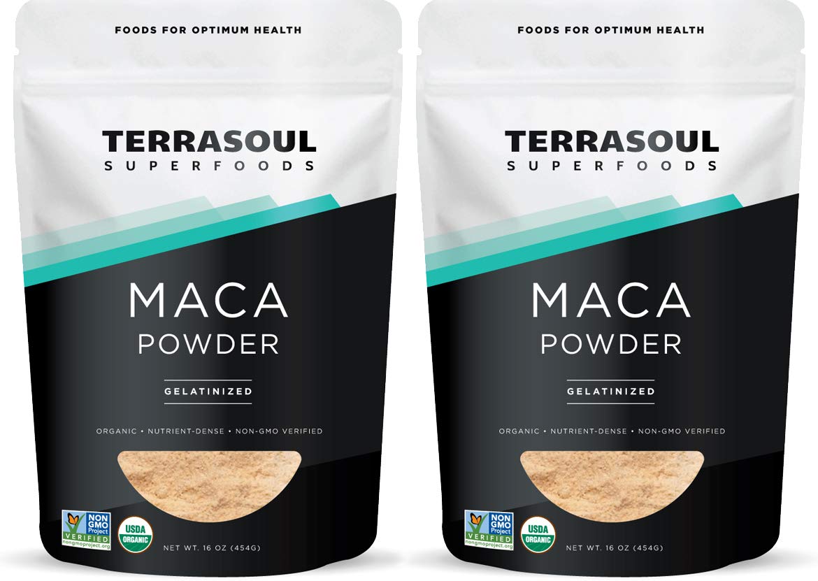 Terrasoul maca gelatinizada polvo en empaque de 2 lb para energía sostenida