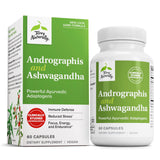 Terry Naturally Andrographis y Ashwagandha, envase 60 cápsulas, apoyo a la energía diaria.
