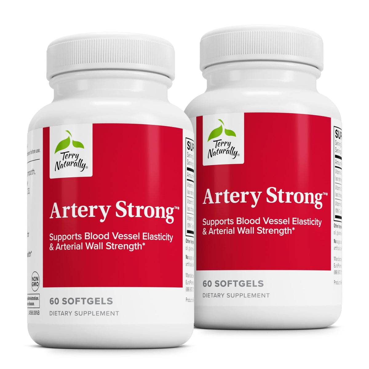 Terry Naturally Artery Strong – botella frontal para soporte cardiovascular.