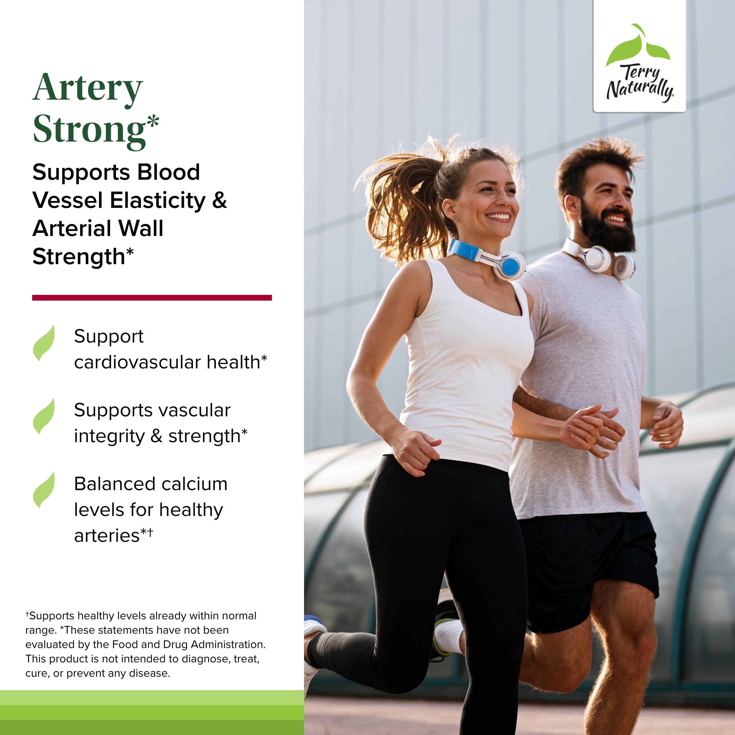 Terry Naturally Artery Strong, suplemento de vitaminas A y D3, potencial beneficio cardiovascular.