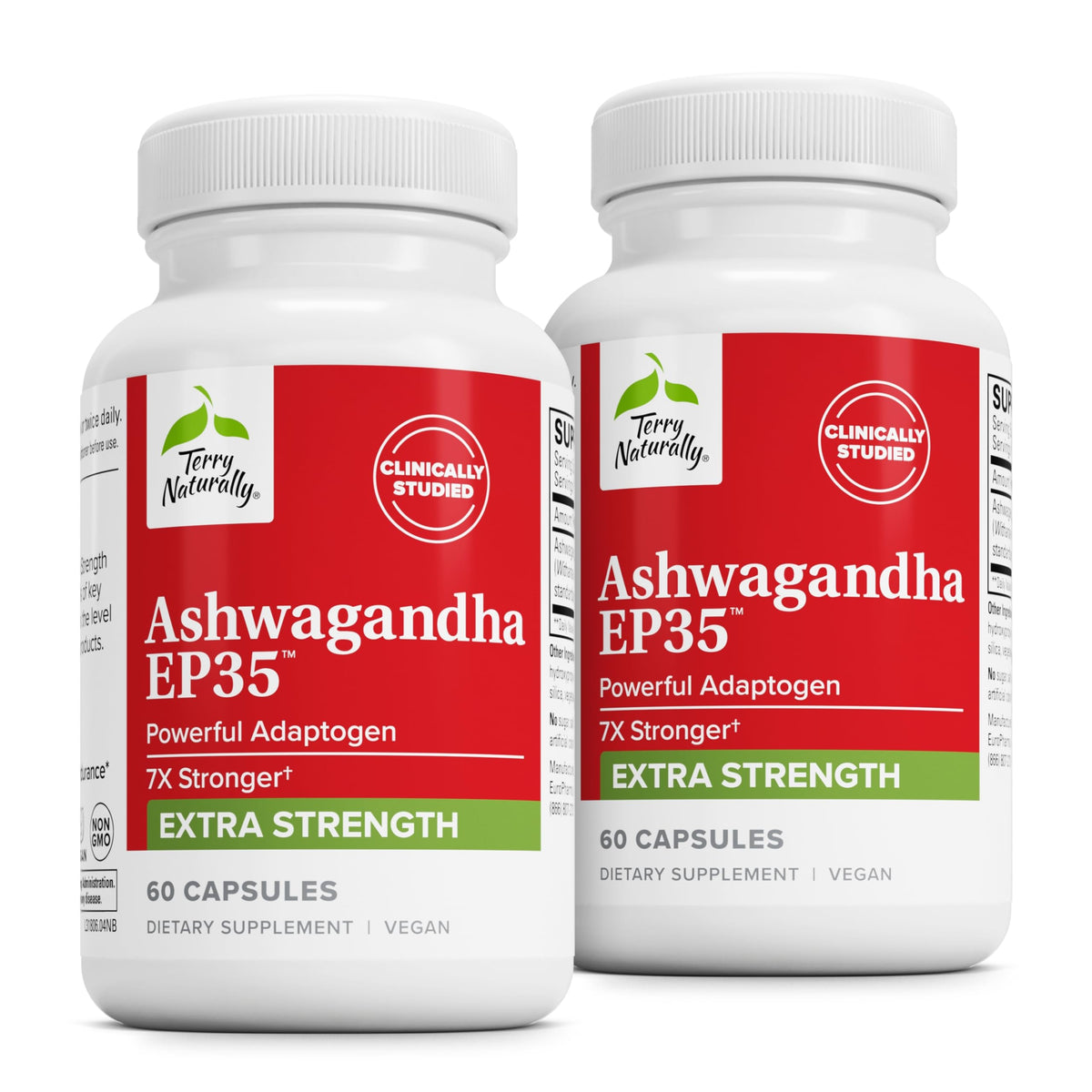 Terry Naturally Ashwagandha EP35 - botella con cápsulas para apoyo diario