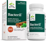 Frasco de Terry Naturally Bacteril mostrando equilibrio intestinal para uso diario.