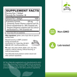Terry Naturally Bacteril, etiqueta visible sin gluten y sin lácteos.