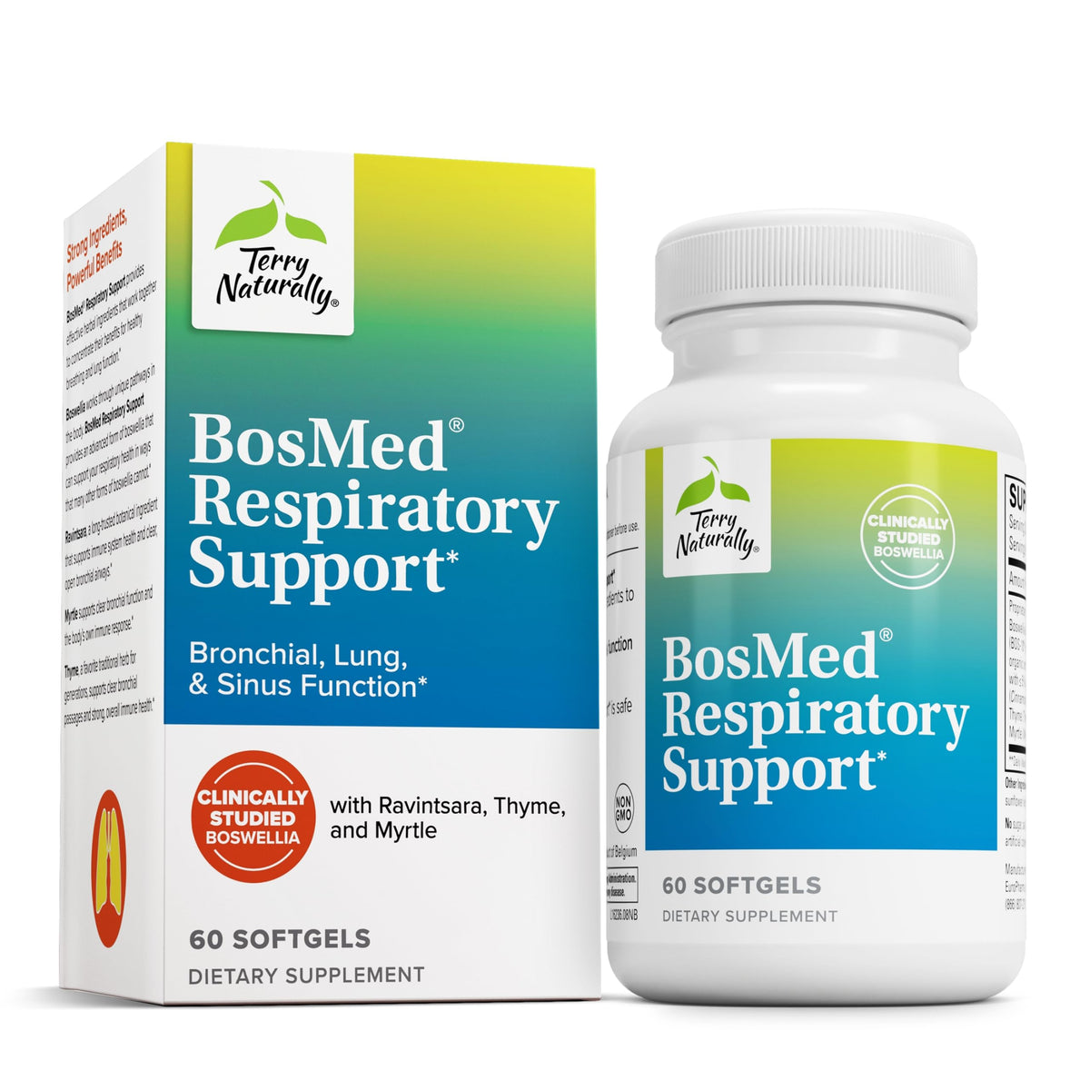 Terry Naturally BosMed: botella de soporte respiratorio para vías respiratorias más claras, uso diario.