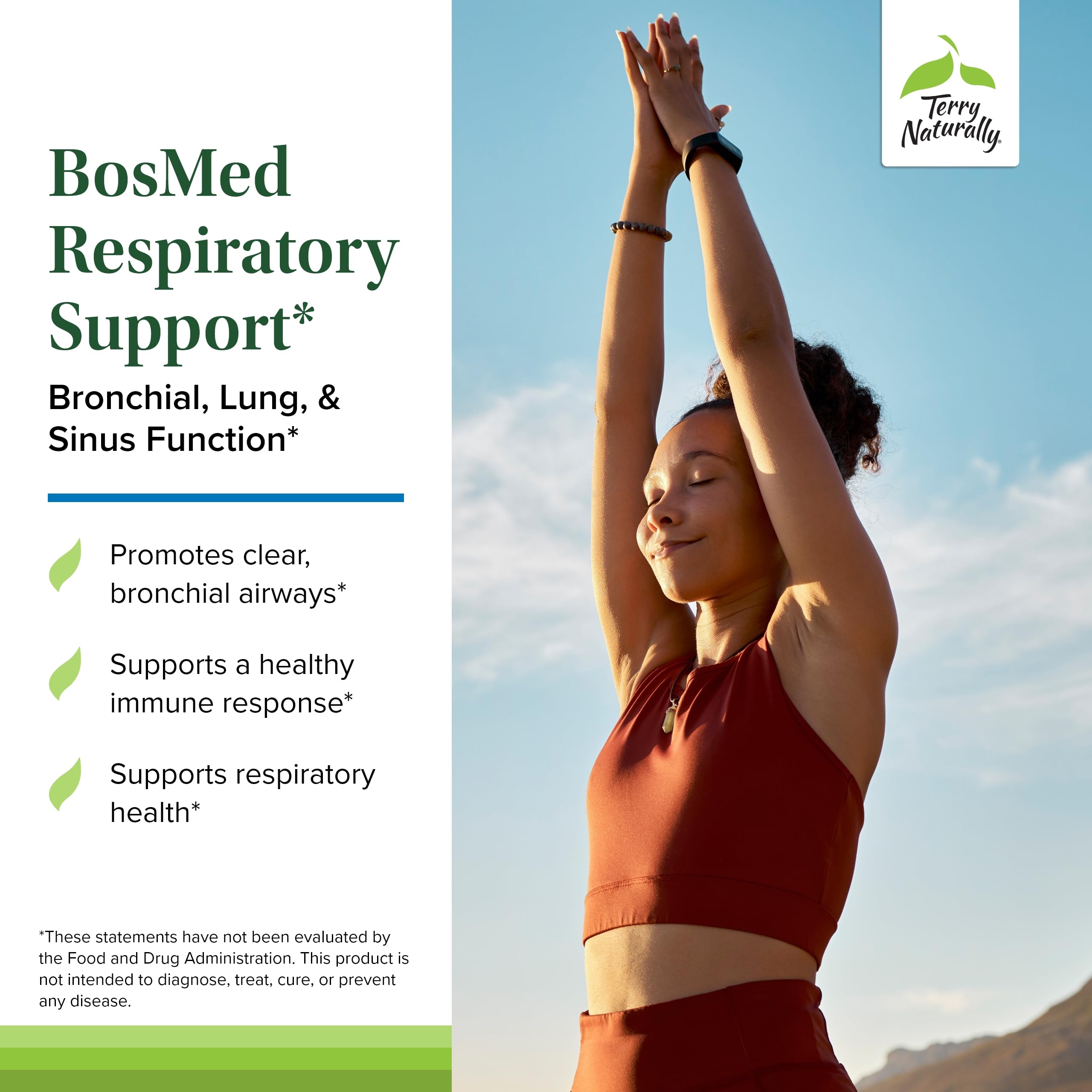 Terry Naturally BosMed: dosis diaria para apoyo inmune y respiratorio.