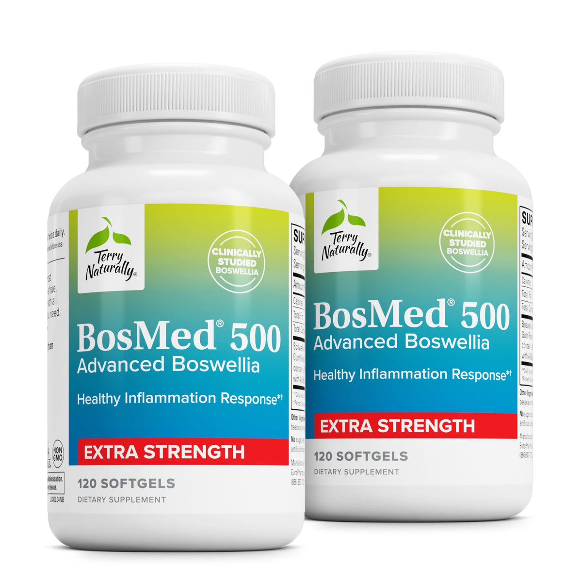 BosMed500 de Terry Naturally, frente de la botella, posible apoyo general a la salud pulmonar.