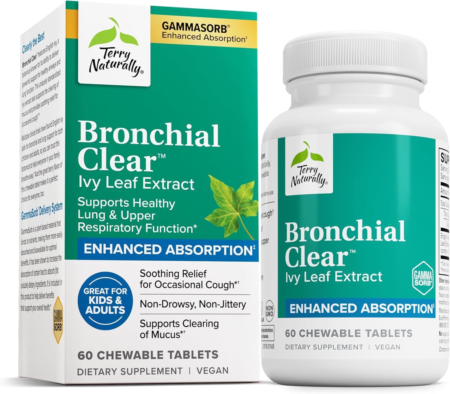 Terry Naturally Bronchial Clear, empaque frontal para compra rápida y uso diario.