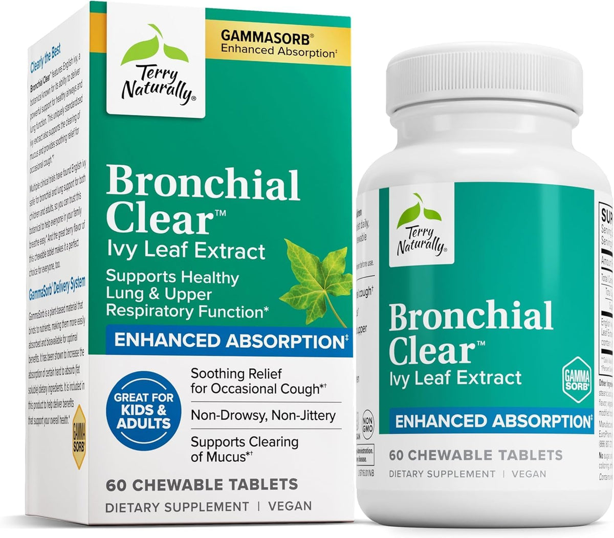 Terry Naturally Bronchial Clear, empaque frontal para compra rápida y uso diario.