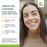 Terry Naturally Saffron Lift + Curcumina: cápsulas en palma para uso diario.