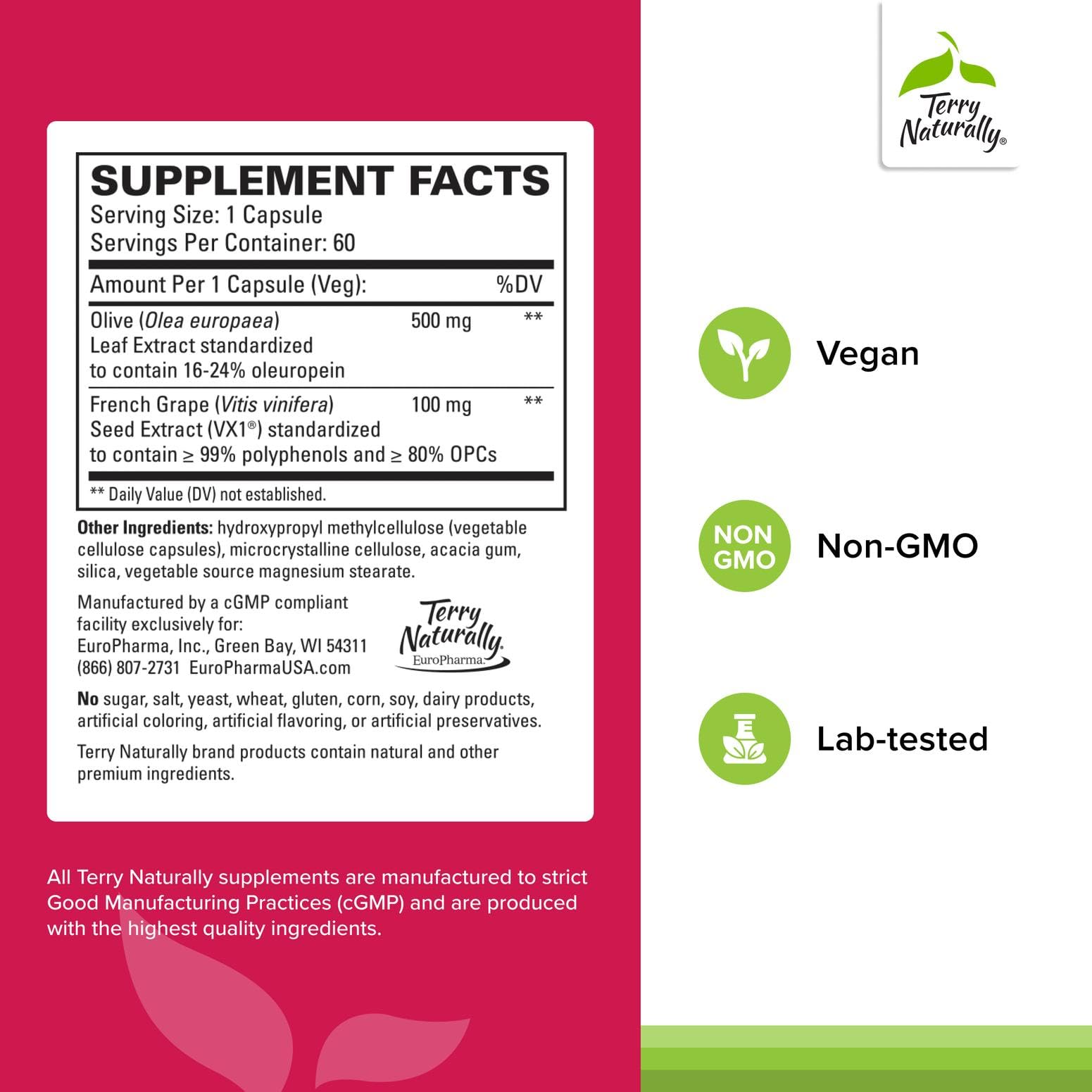 Terry Naturally: cápsulas para salud cardiovascular con antioxidantes.