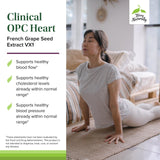 Mano sosteniendo el frasco de Terry Naturally Clinical OPC Heart para uso diario.