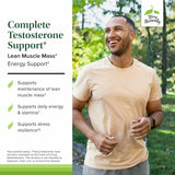 Terry Naturally Complete Testosterone Support, etiqueta frontal clara sugiere enfoque en equilibrio hormonal diario.