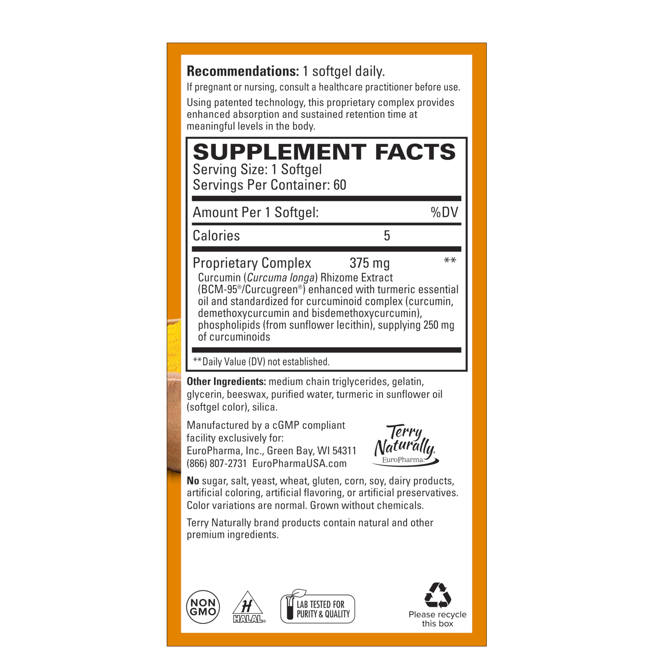 Terry Naturally CuraMed 375mg: aceite esencial de curcuma para aroma y uso en bienestar