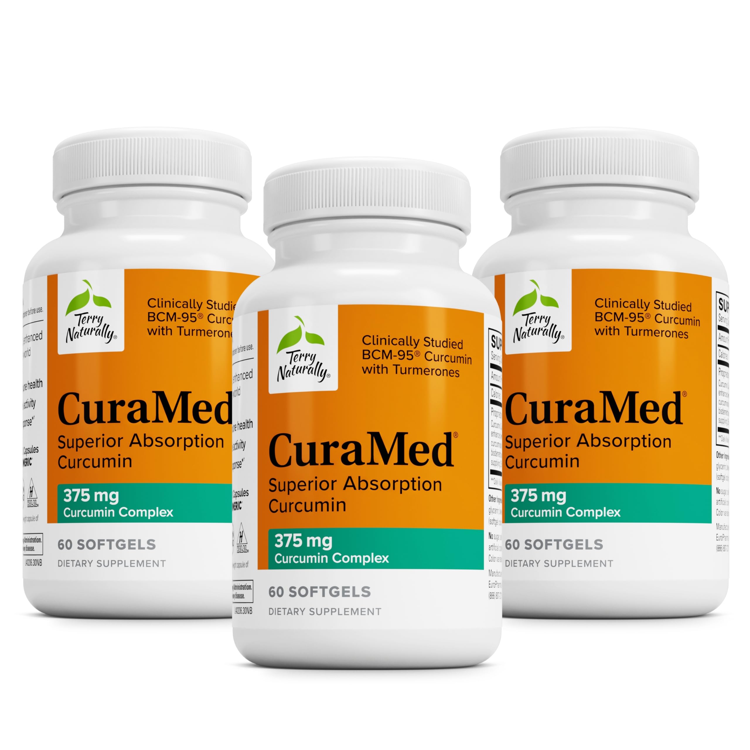 Terry Naturally CuraMed 375mg, bote: podría apoyar la salud cerebral y hepática.