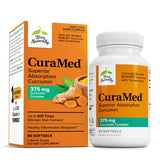 Terry Naturally CuraMed 375 mg, frasco con cápsulas para absorción mejorada.