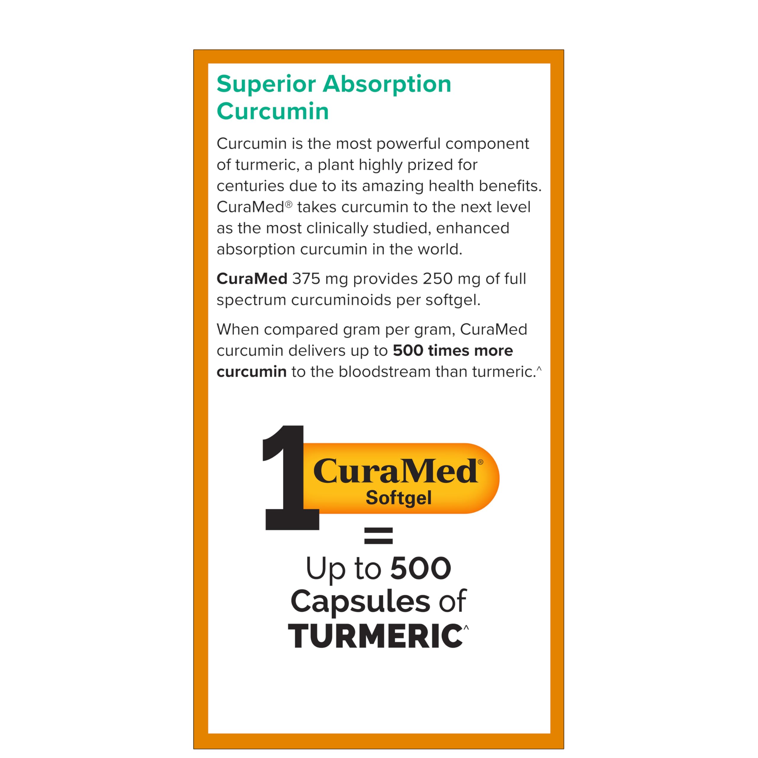 Terry Naturally CuraMed 375mg: etiqueta clara para verificar ingredientes y uso