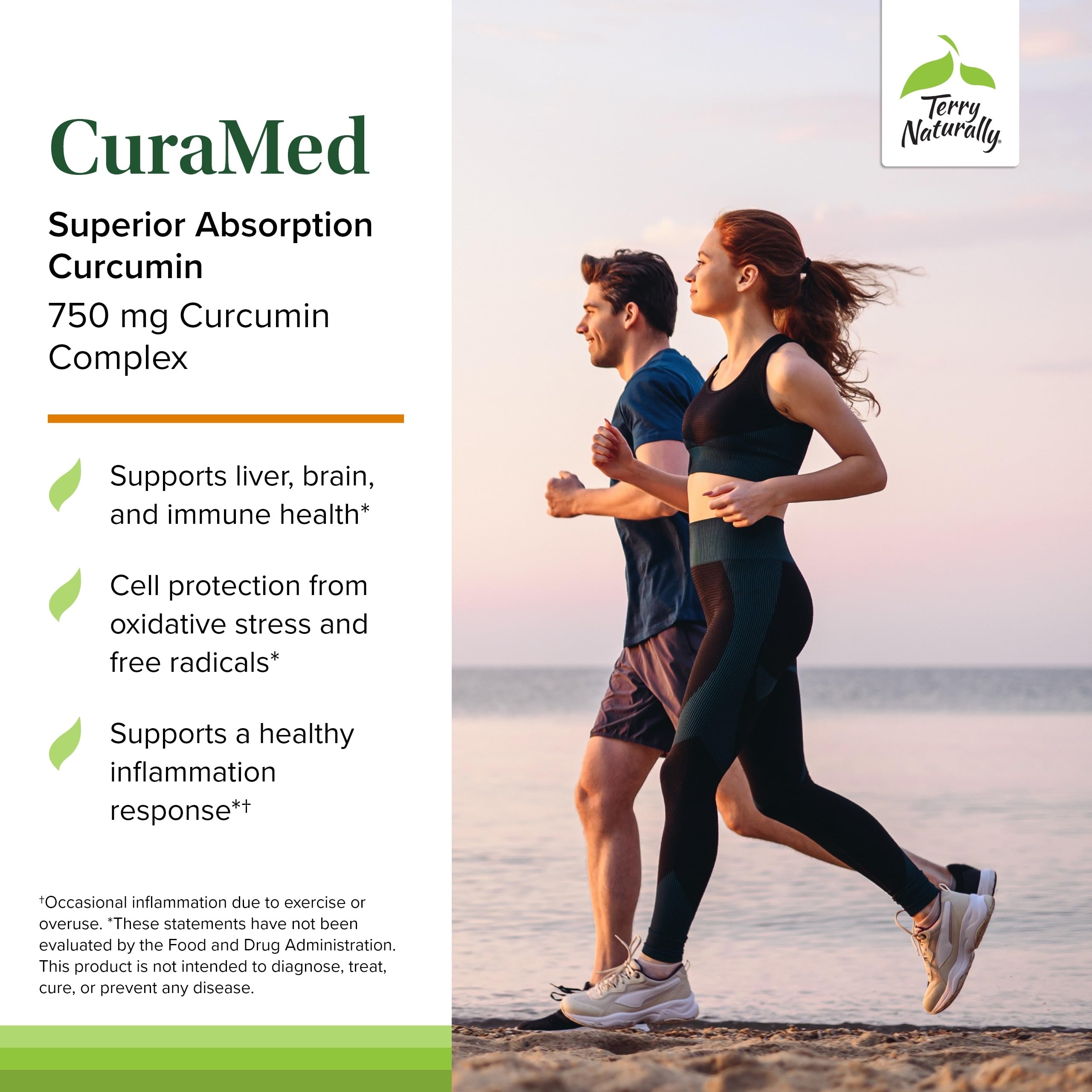 Detalle de etiqueta CuraMed 750 mg indica curcuminoides y absorción mejorada.