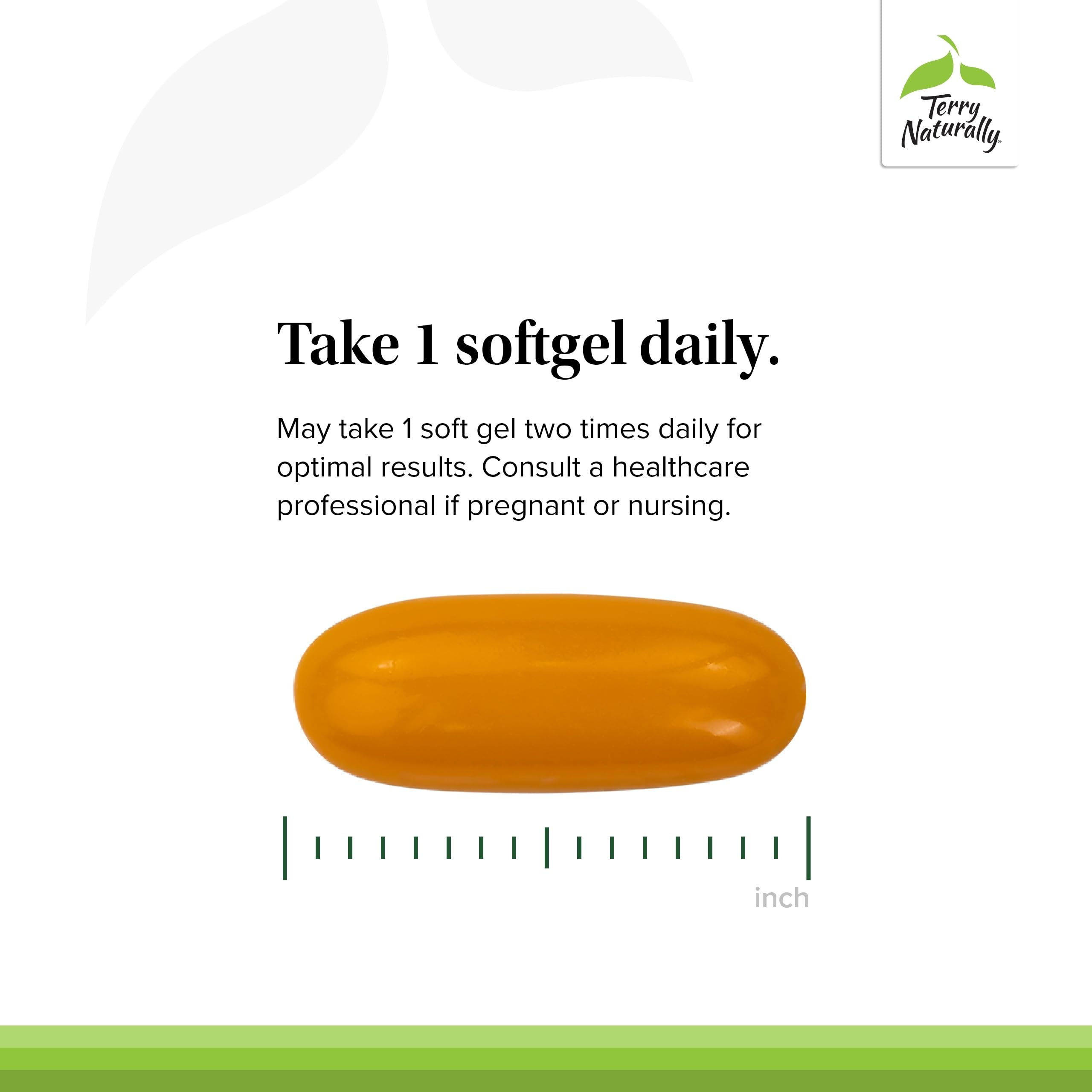 Terry Naturally CuraMed 750 mg, etiqueta clara, ayuda a reconocer los beneficios del producto.