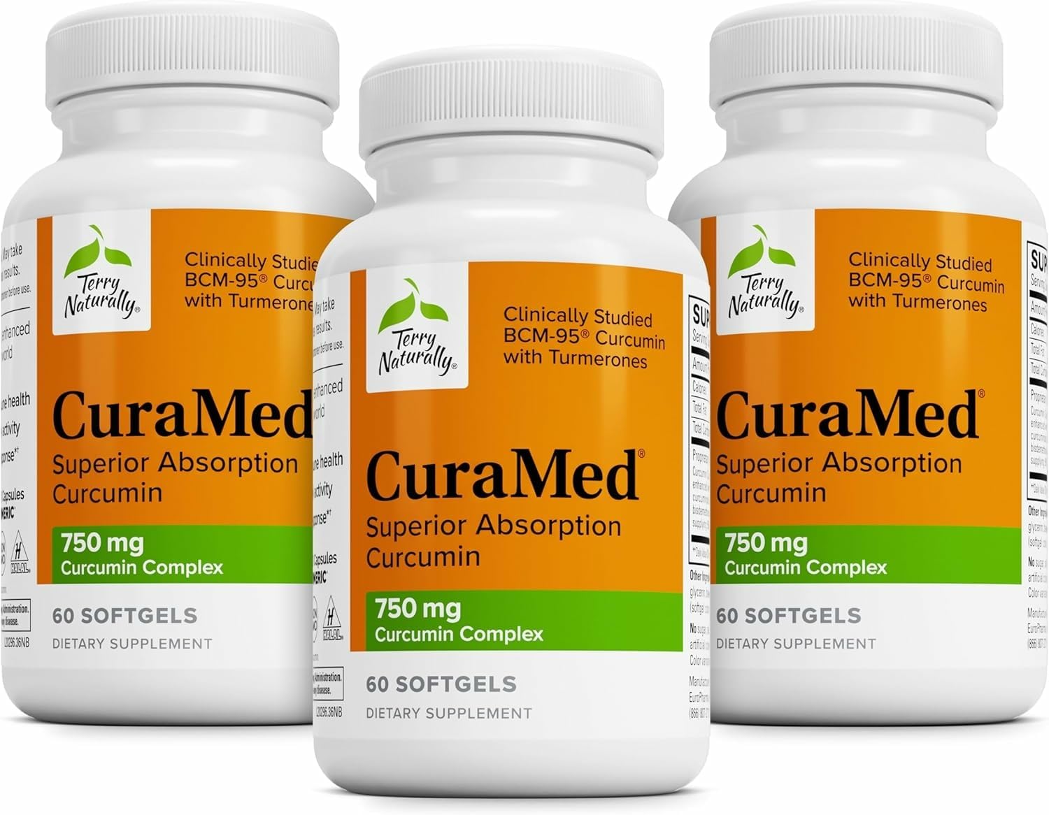 Terry Naturally CuraMed, botella frontal, posible apoyo antioxidante diario.