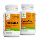 Terry Naturally CuraMed 750 mg en botella frontal para apoyo antioxidante diario.