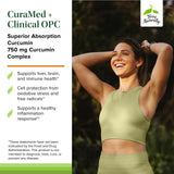 Etiqueta del producto de CuraMed, información clara de dosis y composición.