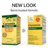 Etiqueta de Curamin detalla ingredientes clave y enfoque en endorfinas saludables.