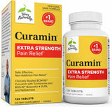 Terry Naturally Curamin Extra Strength en botella con tabletas veganas para apoyo diario de la circulación.