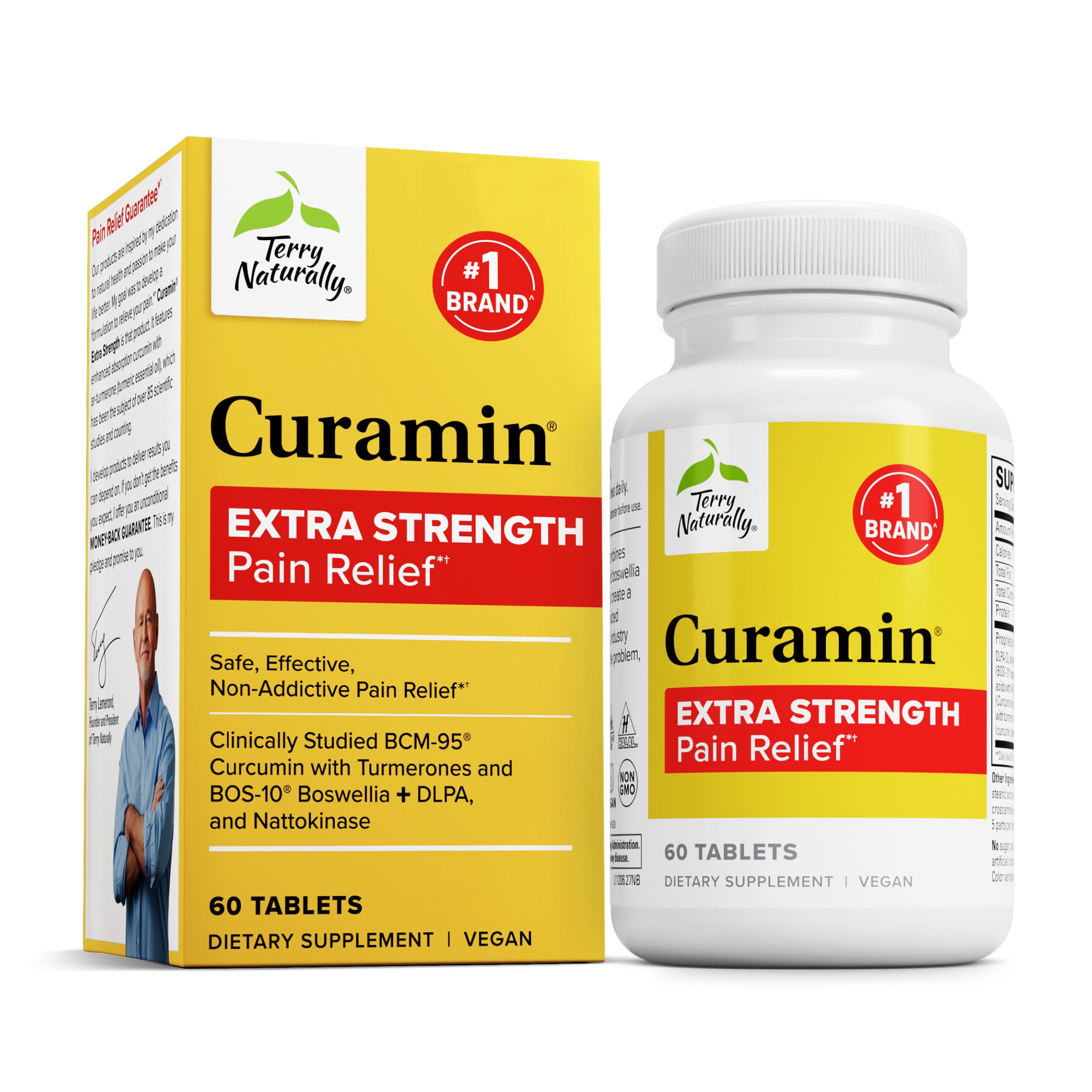 Terry Naturally Curamin Extra Strength, botella visible para apoyo potencial a la circulación