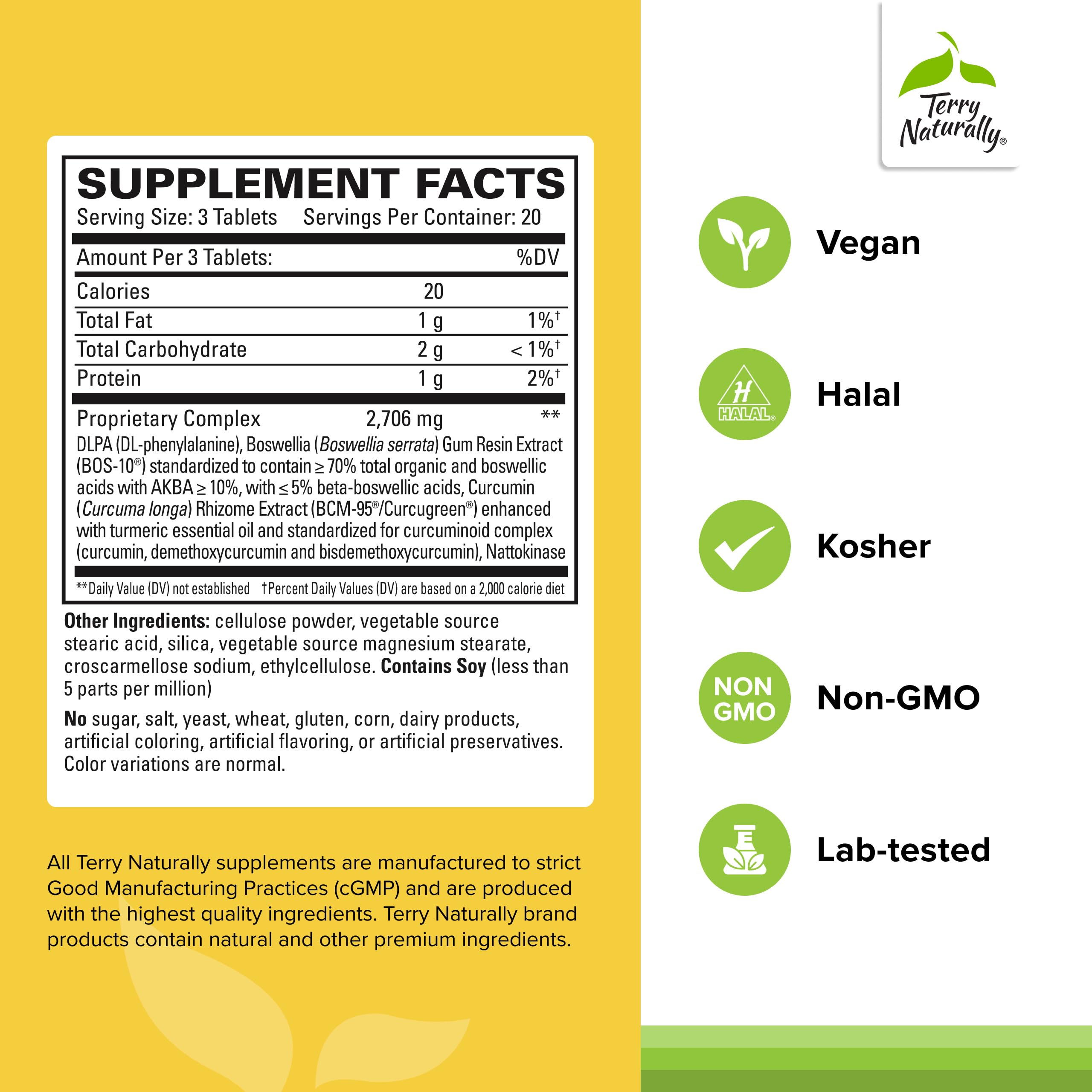 Terry Naturally Curamin Extra Strength, etiqueta clara con BCM-95 y NATTOKINASE