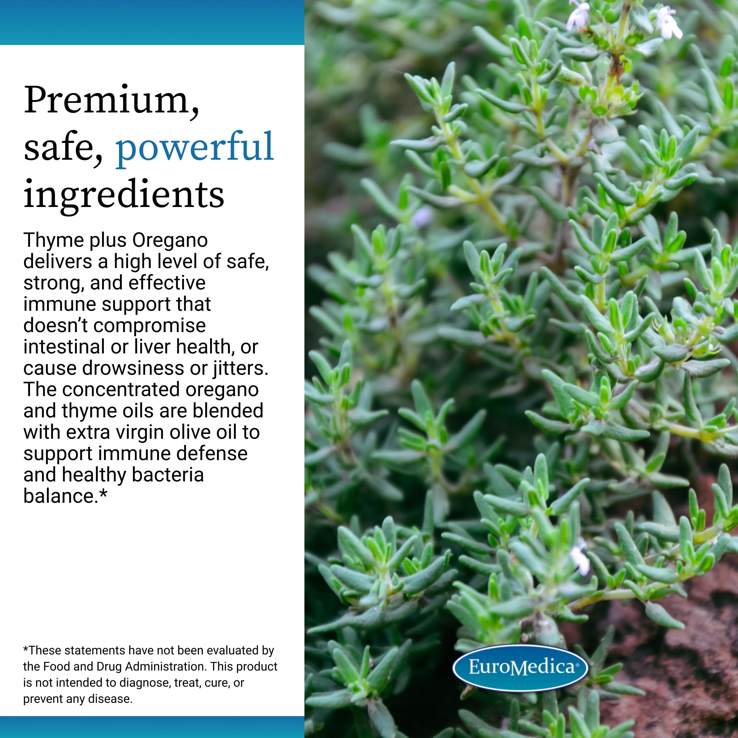 Envase Thyme Plus Oregano sin gluten y sin lácteos para tranquilidad