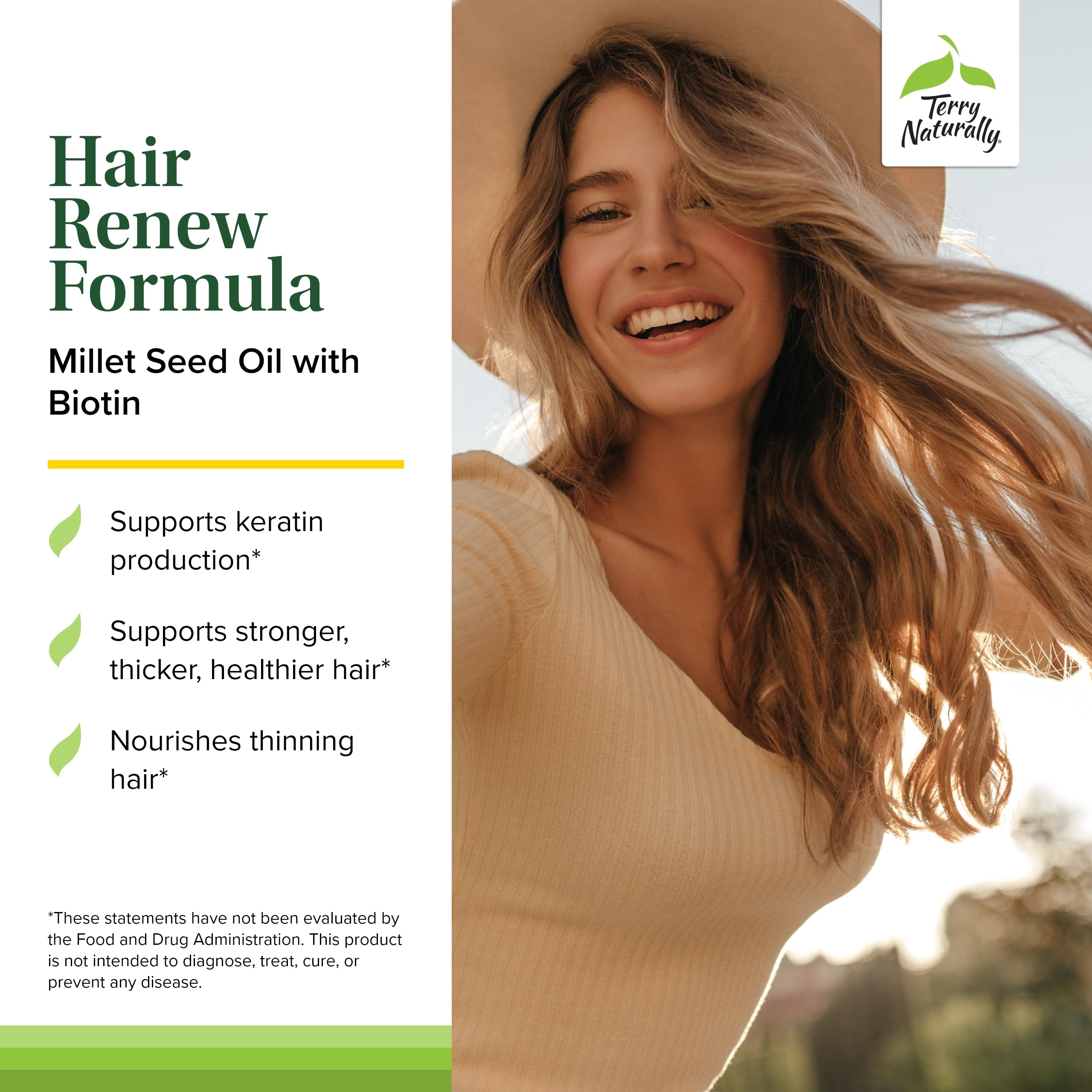 Terry Naturally Hair Renew Formula etiqueta del envase con información clara