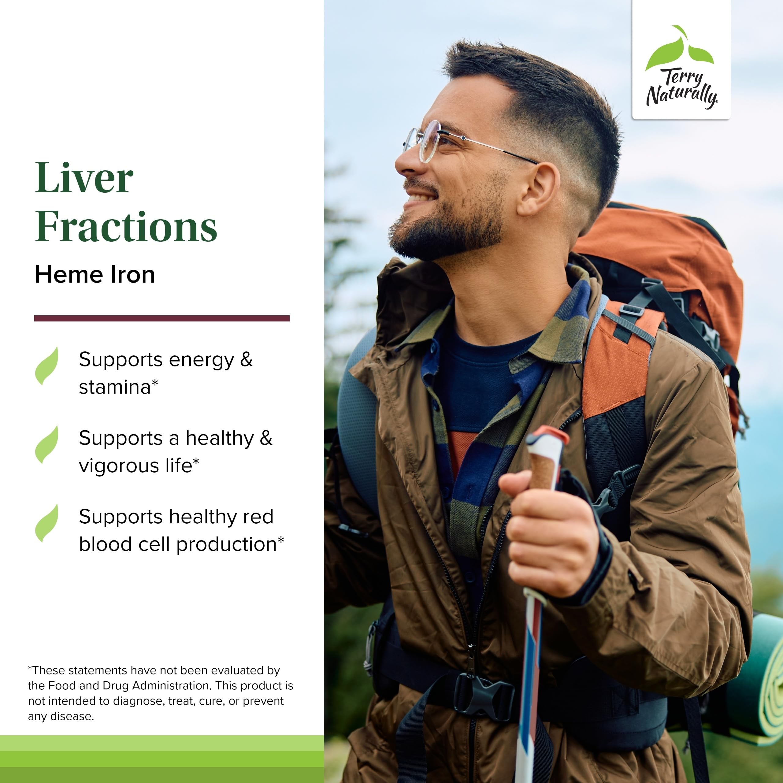 Terry Naturally Liver Fractions etiqueta clara que identifica ingredientes de calidad