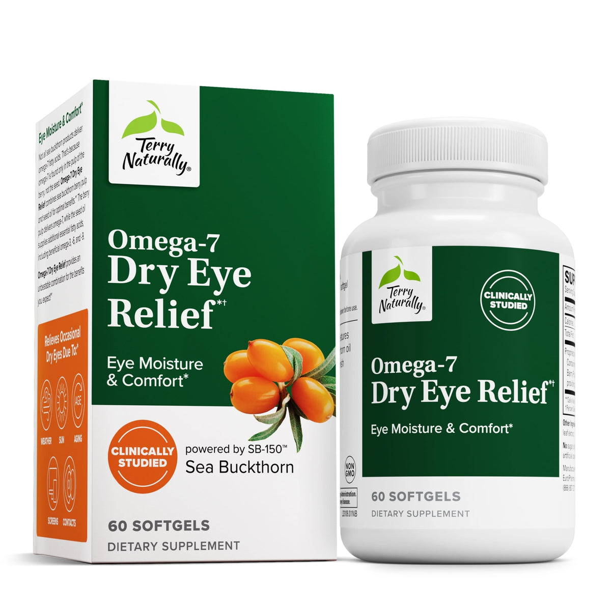 Terry Naturally Omega-7 en frasco: posible alivio para ojos secos